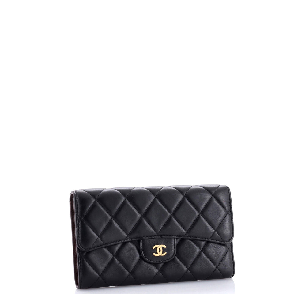 L-Flap Wallet Quilted Lambskin Long