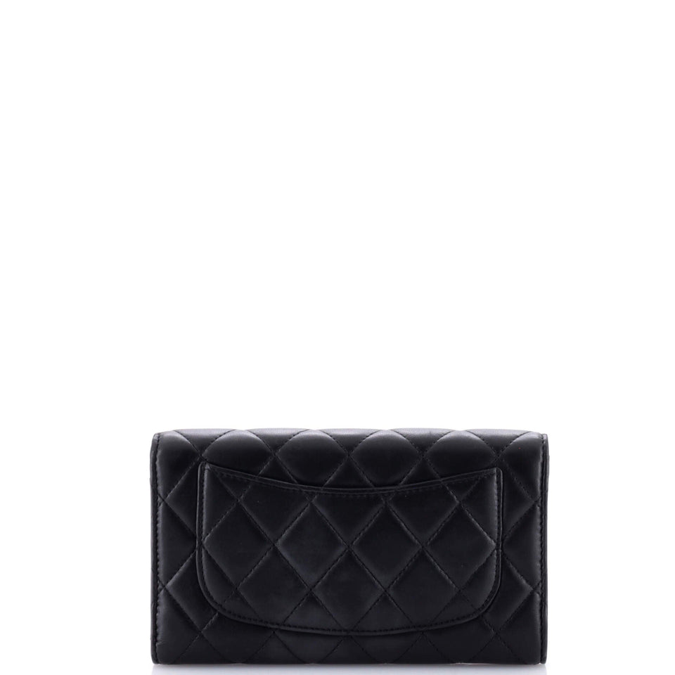 L-Flap Wallet Quilted Lambskin Long