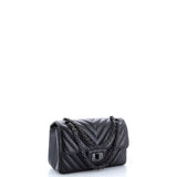 So Black Reissue 2.55 Flap Bag Chevron Aged Calfskin Mini