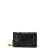 Resin Pearl Chain Flap Bag Quilted Lambskin Small