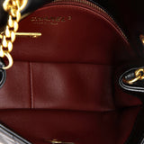 Resin Pearl Chain Flap Bag Quilted Lambskin Small