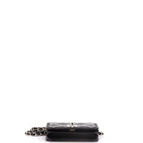 CC Flap Card Holder on Chain Strass Embellished Satin Mini