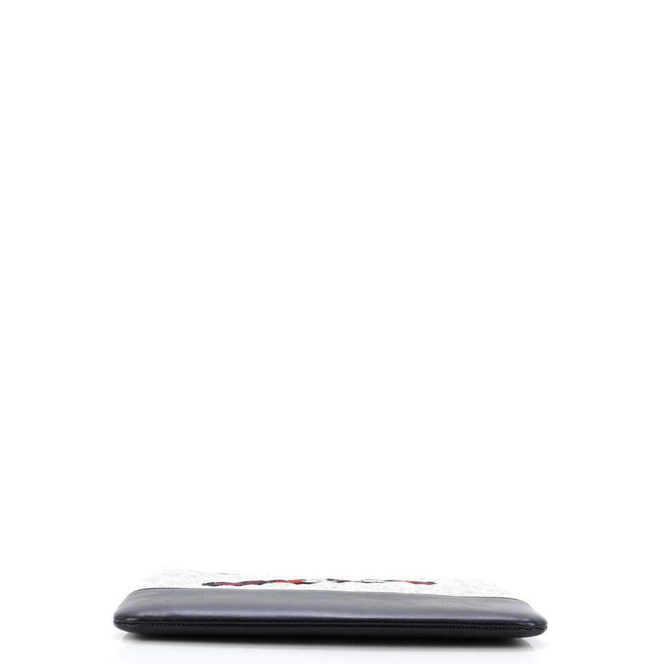 Gabrielle O Case Clutch Quilted Felt and Calfskin Medium