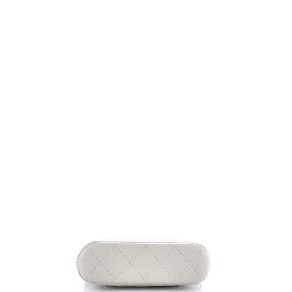 CC Dome Zip Clutch with Chain Quilted Caviar Mini