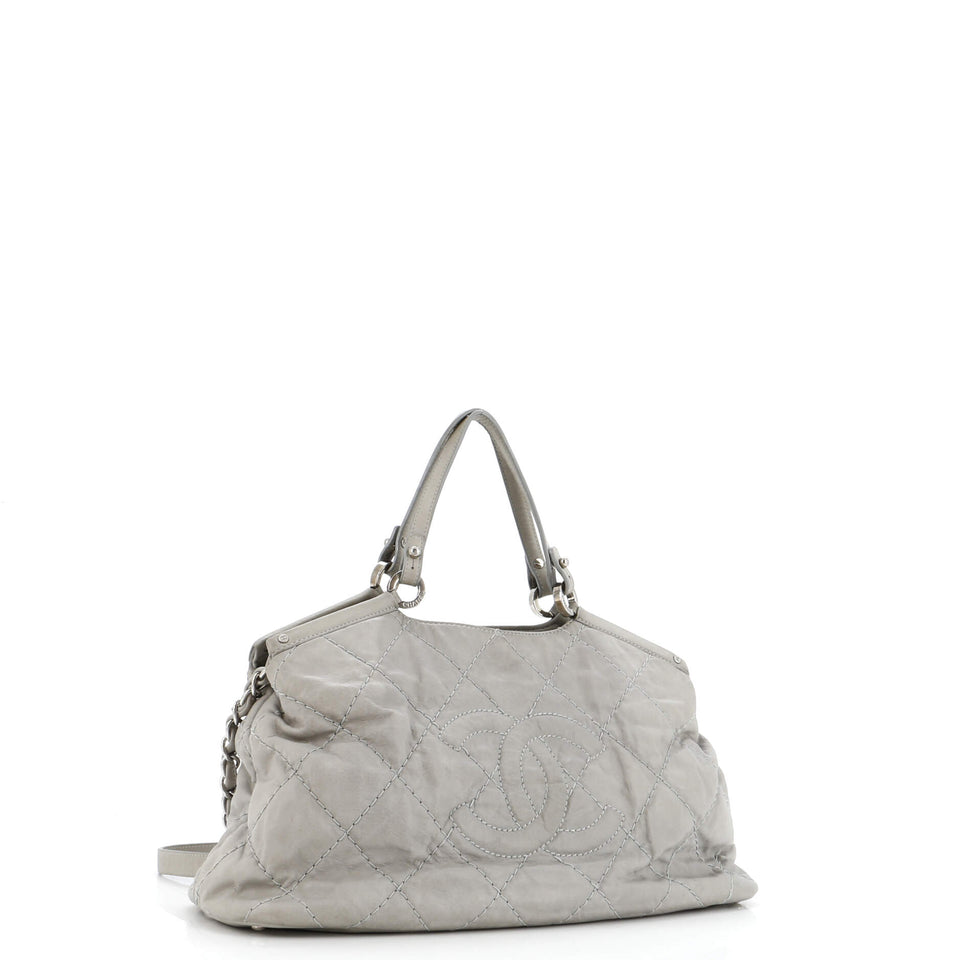 CC Sea Hit Tote Quilted Iridescent Calfskin Small