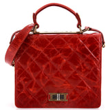 Rita Top Handle Flap Bag Quilted Aged Calfskin Large