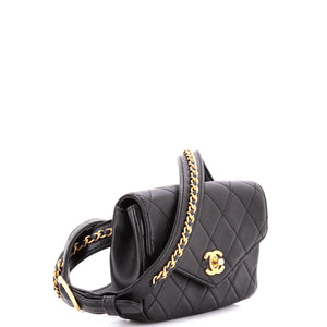 Chain Envelope Belt Bag Quilted Calfskin