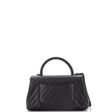 So Black Coco Top Handle Bag Chevron Caviar Small