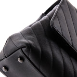 So Black Coco Top Handle Bag Chevron Caviar Small