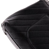 So Black Coco Top Handle Bag Chevron Caviar Small