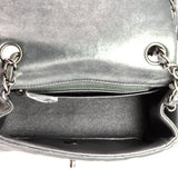 Square Classic Single Flap Bag Quilted Metallic Lambskin Mini