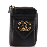 19 Card Holder Zip Coin Purse Quilted Lambskin