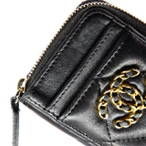 19 Card Holder Zip Coin Purse Quilted Lambskin