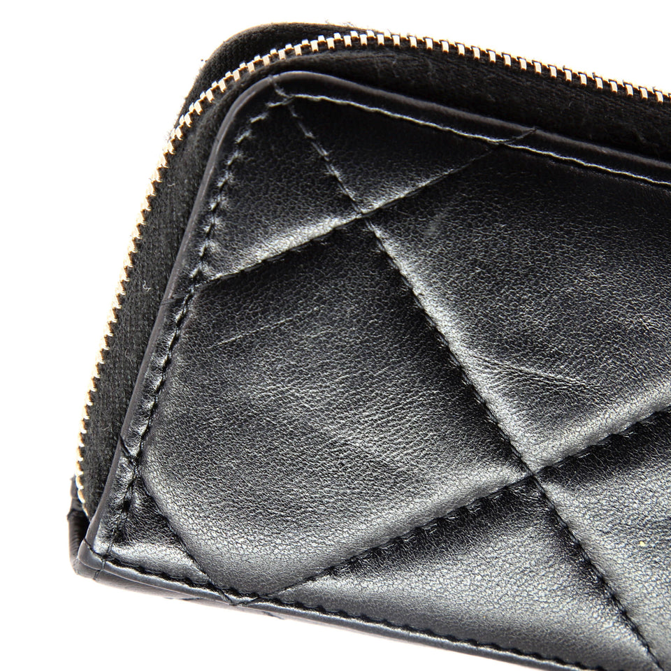 19 Card Holder Zip Coin Purse Quilted Lambskin