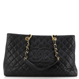 Grand Shopping Tote Quilted Caviar XL