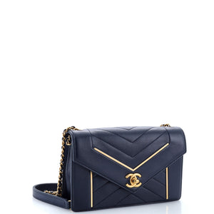 Reversed Flap Bag Chevron Lambskin Medium