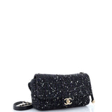 Pearl Handle Flap Bag Quilted Tweed Medium