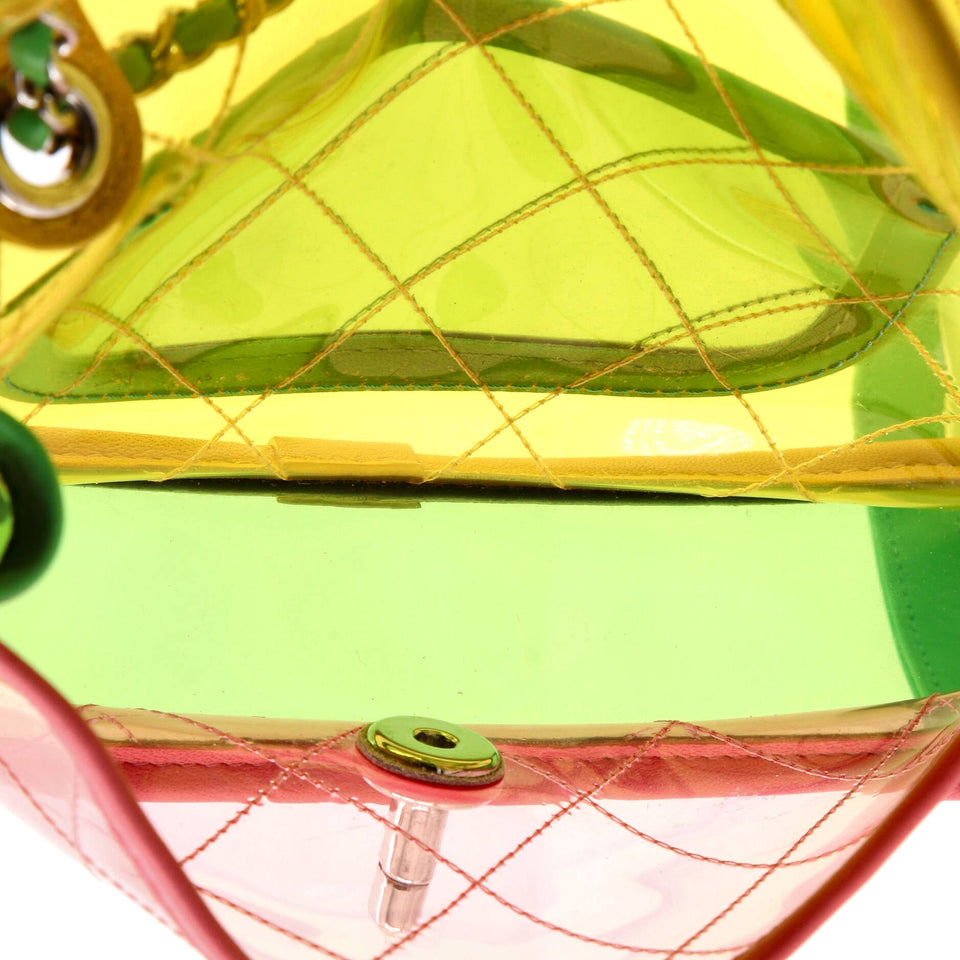 Coco Splash Flap Bag Quilted PVC With Lambskin Small