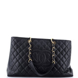 Grand Shopping Tote Quilted Caviar XL