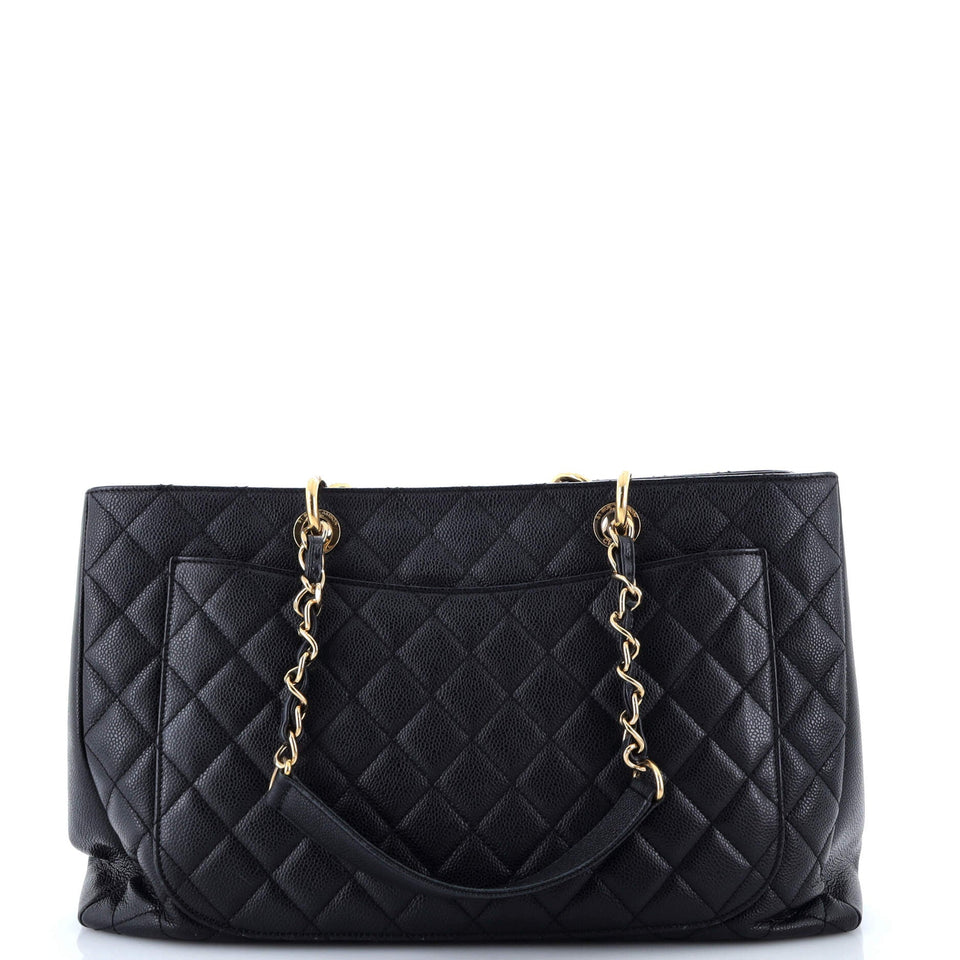 Grand Shopping Tote Quilted Caviar XL
