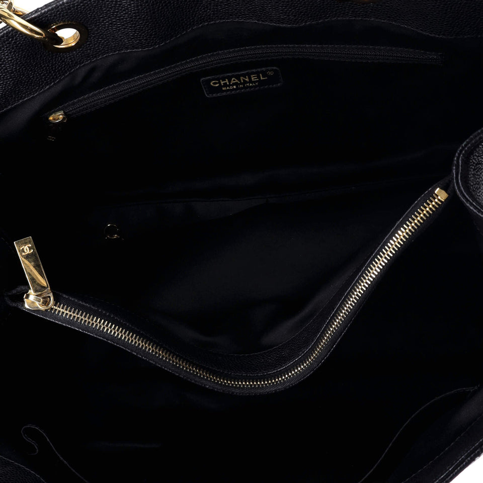 Grand Shopping Tote Quilted Caviar XL