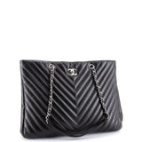 Classic CC Shopping Tote Chevron Caviar Large