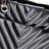 Classic CC Shopping Tote Chevron Caviar Large