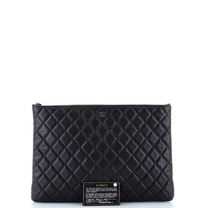 O Case Clutch Quilted Caviar Large