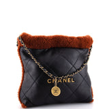 22 Chain Hobo Quilted Lambskin with Shearling Small
