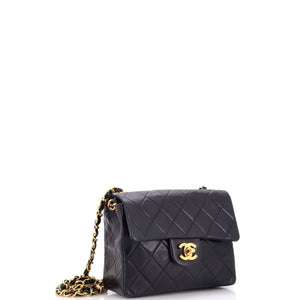 Vintage Square Classic Single Flap Bag Quilted Lambskin Mini