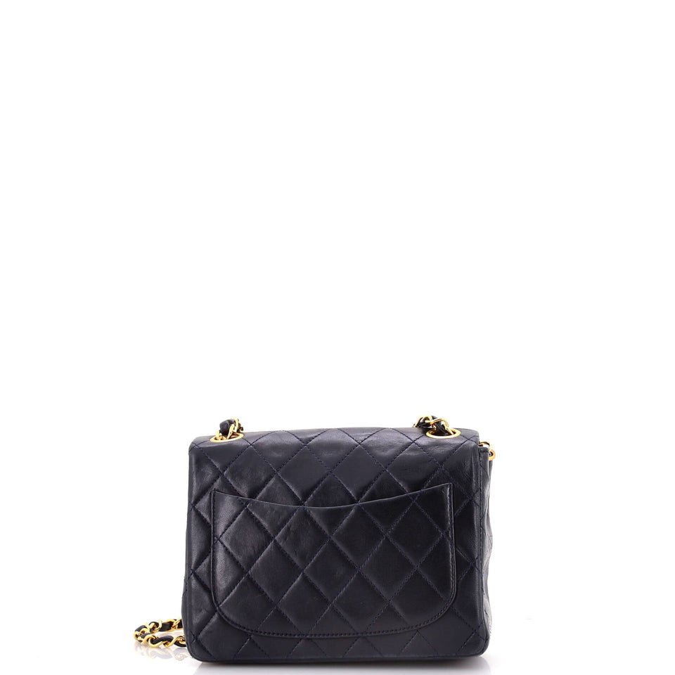 Vintage Square Classic Single Flap Bag Quilted Lambskin Mini