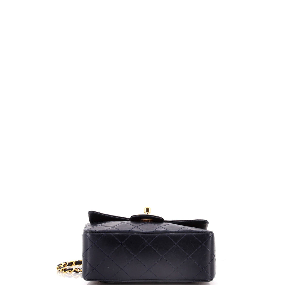 Vintage Square Classic Single Flap Bag Quilted Lambskin Mini