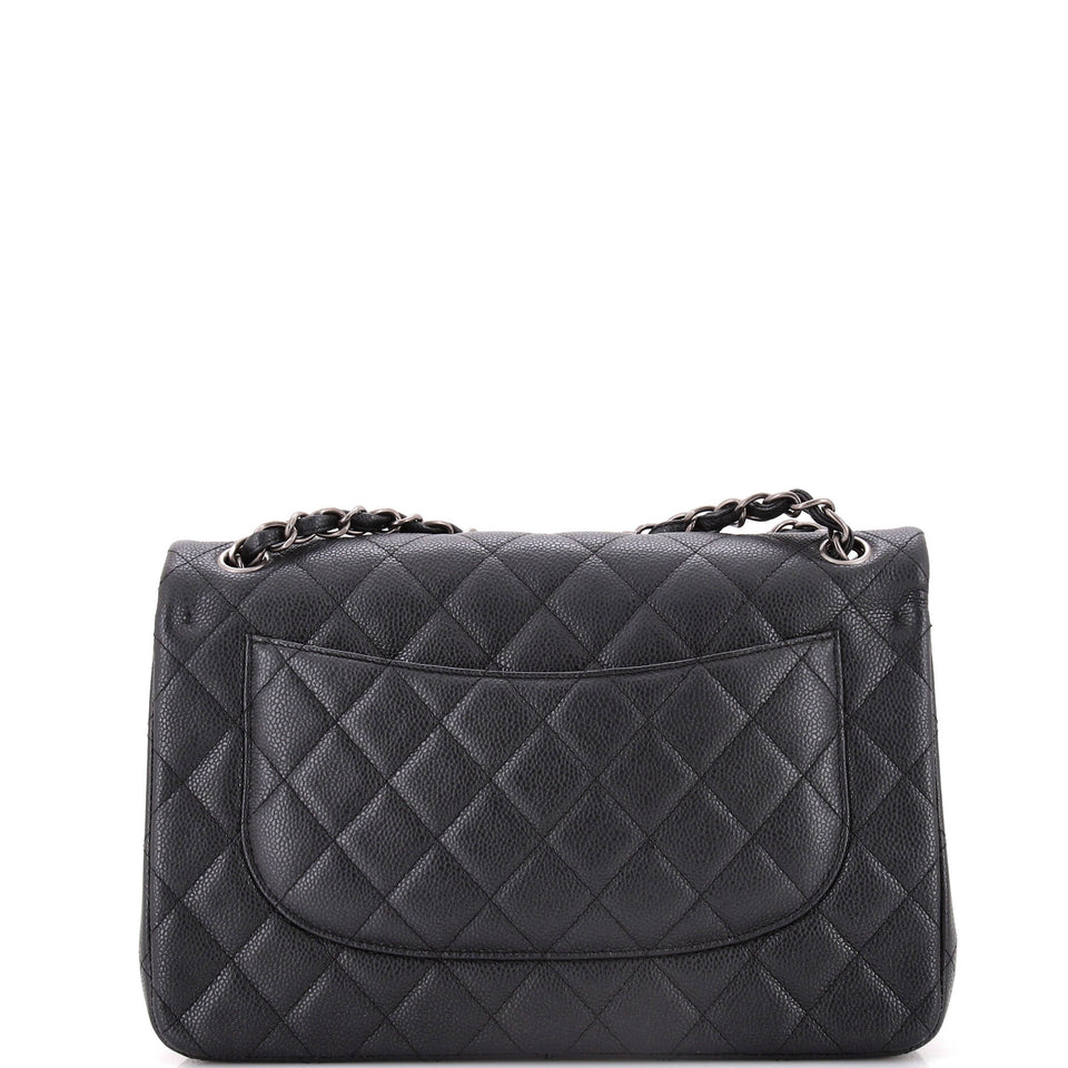 Classic Double Flap Bag Quilted Caviar Jumbo