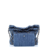 22 Chain Hobo Quilted Stitched Denim Small