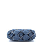 22 Chain Hobo Quilted Stitched Denim Small