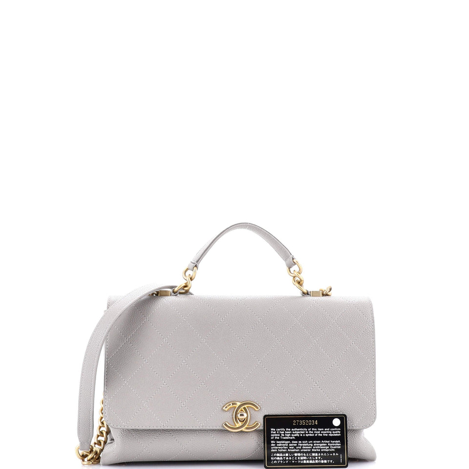 Chic Affinity Top Handle Bag Stitched Caviar Medium