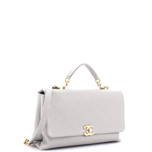 Chic Affinity Top Handle Bag Stitched Caviar Medium
