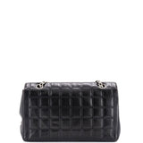 Vintage Chocolate Bar Mademoiselle Chain Flap Bag Quilted Leather Medium