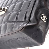 Vintage Chocolate Bar Mademoiselle Chain Flap Bag Quilted Leather Medium