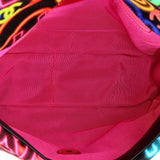 19 Flap Bag Quilted Graffiti Print Fabric Medium