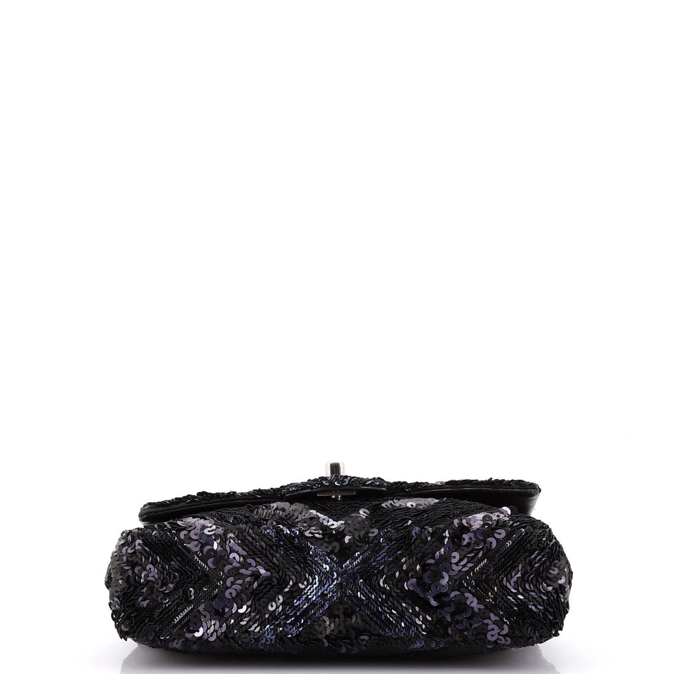 CC Flap Bag Chevron Sequins Mini