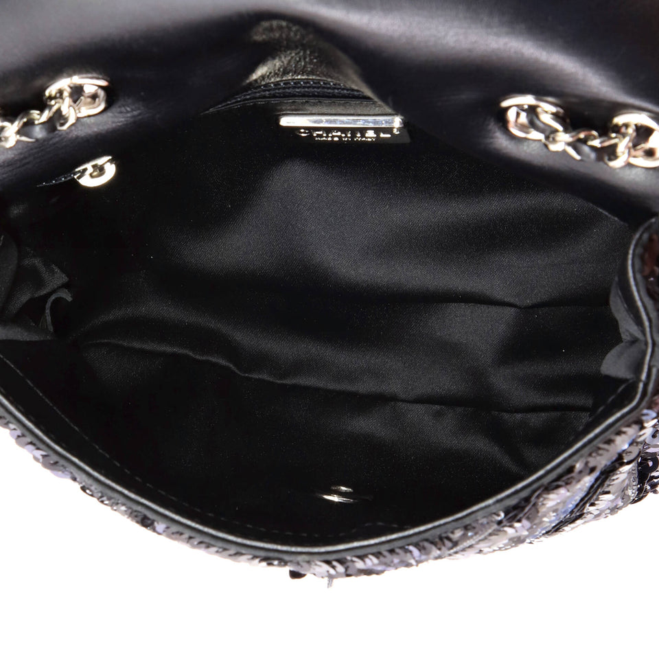 CC Flap Bag Chevron Sequins Mini