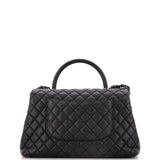 Coco Top Handle Bag Quilted Caviar Medium