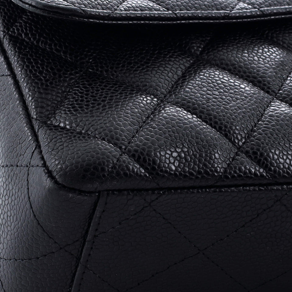 Classic Single Flap Bag Quilted Caviar Maxi