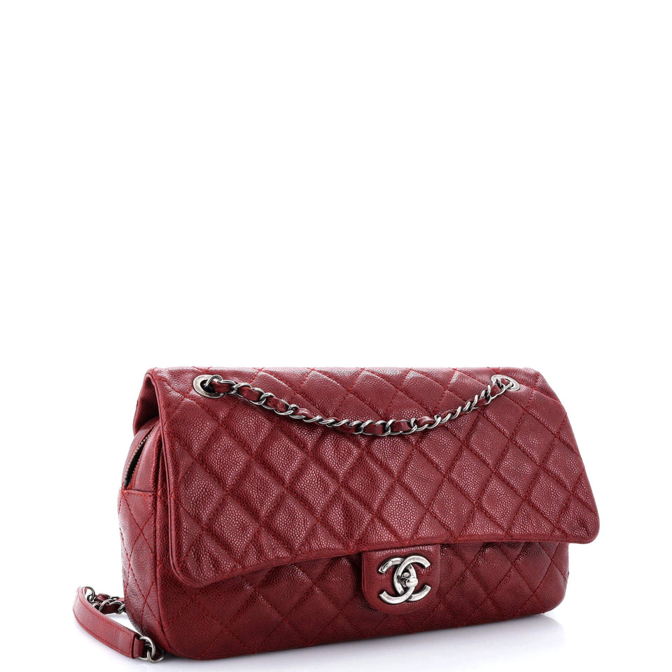 Easy Flap Bag Quilted Caviar Jumbo