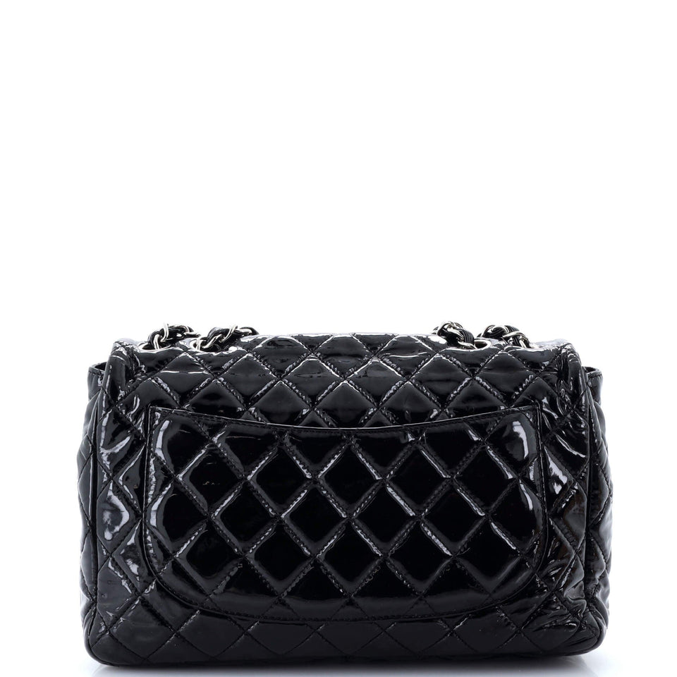 Classic Single Flap Bag Quilted Patent Jumbo