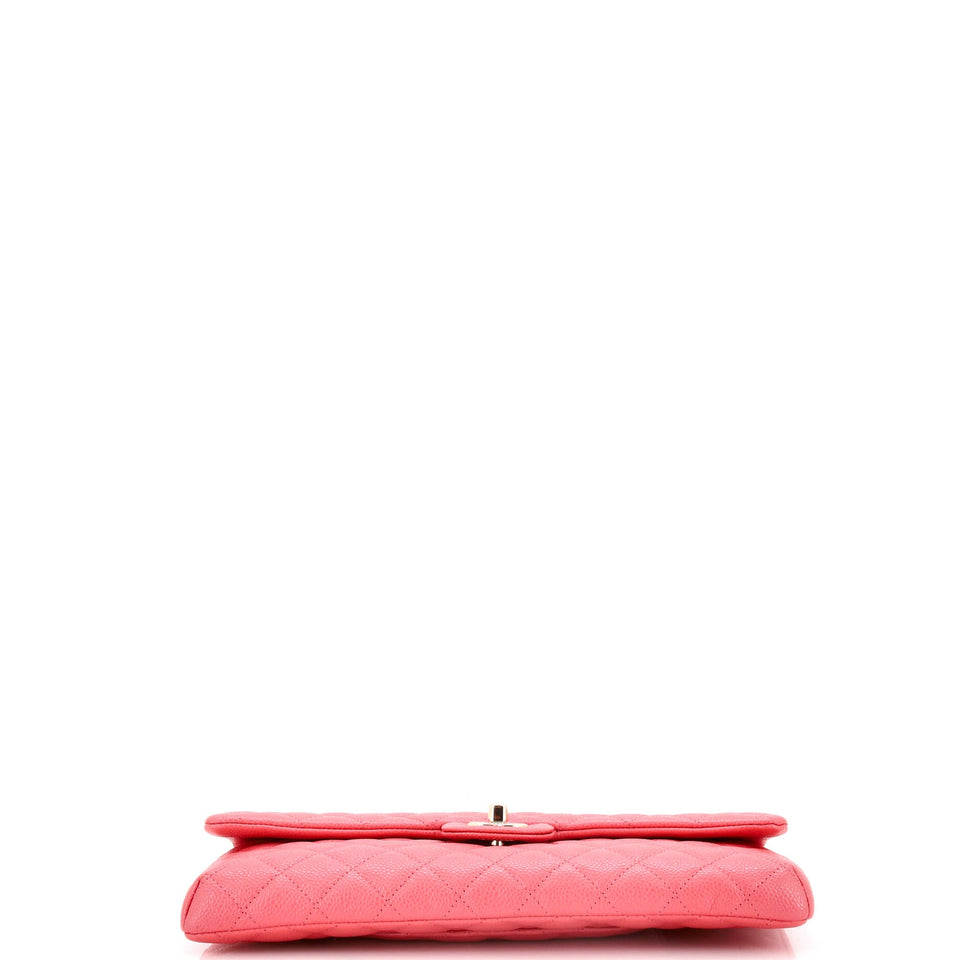 Classic Flap Clutch Quilted Caviar