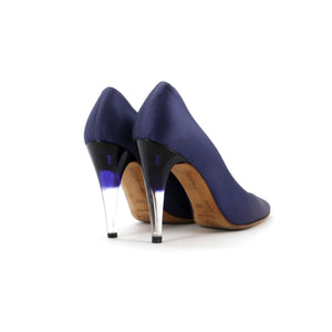 Women's Pointed Toe Pumps Satin and Lucite