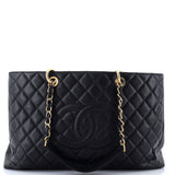 Grand Shopping Tote Quilted Caviar XL