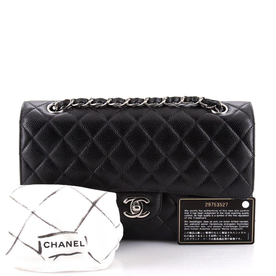 Classic Double Flap Bag Quilted Caviar Medium
